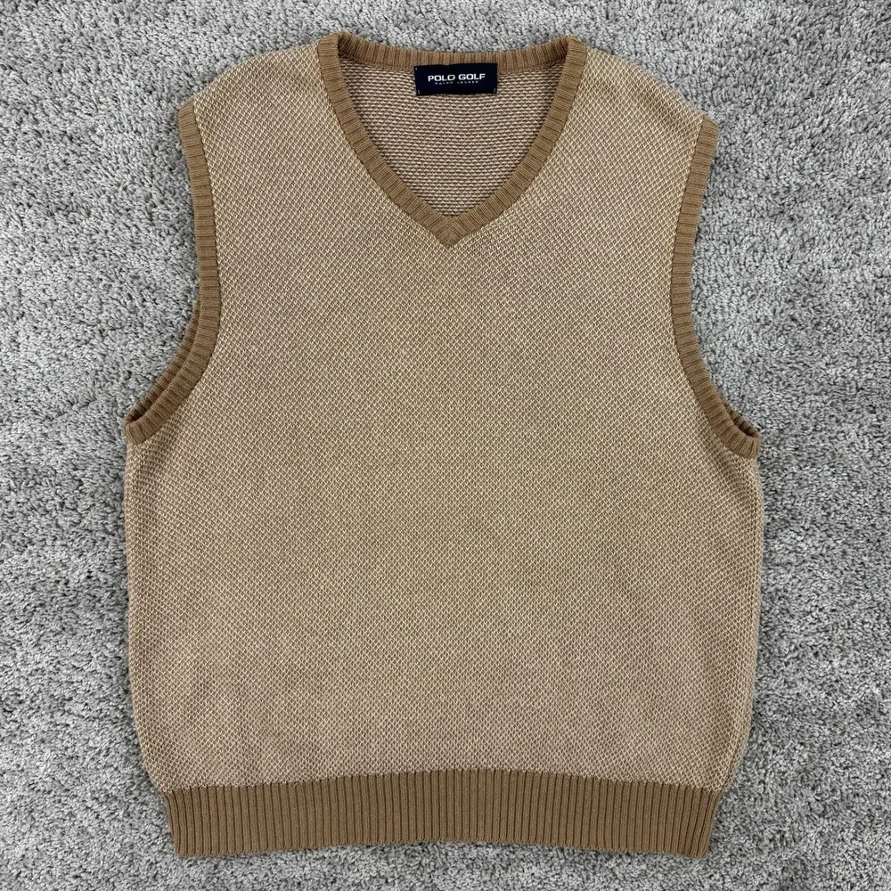 Vintage Polo Golf Ralph Lauren Sweater Vest Men's M Wool V-Neck Old Money